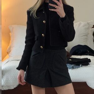 GAP Black Women's Blazer with Gold Buttons